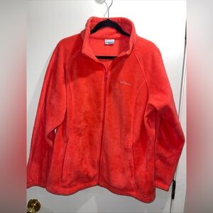 Columbia NWOT XL  Vibrant melon  Fleece Pullover toggle bottom
